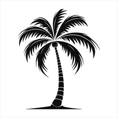 Black palm trees vector icon