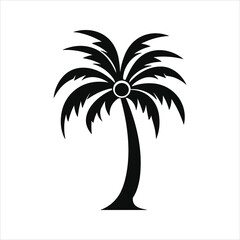Fototapeta na wymiar Black palm trees vector icon