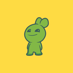 green cute doll logo design