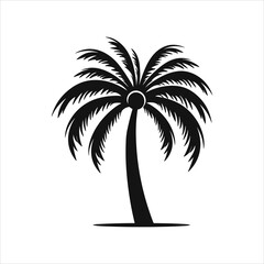 Black palm trees vector icon