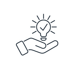 Offer a new original idea. Creative proposal. Vector linear illustration icon isolated on white background.