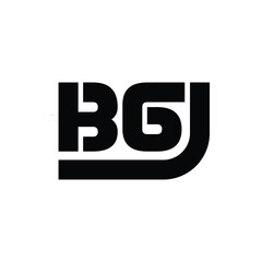 Bgj brand name initial letters monogram.