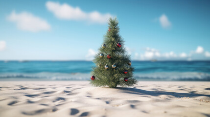 Christmas tree on the beach