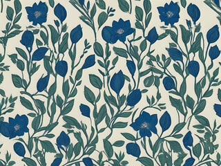 seamless floral pattern with flowers ai generative