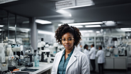 Empowering Diversity in Medical Science: Brilliant Woman Scientist Leads Team in Modern Laboratory - Diversity in STEM, Women in Science