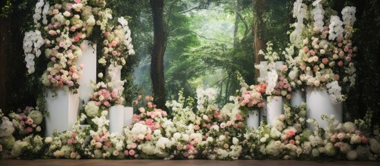 backdrop of a picturesque summer wedding, nature emerged in all its beauty, with vibrant flowers and the lush green of spring creating a stunning background. The gift of love was celebrated as white