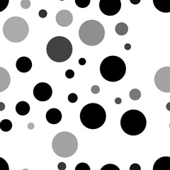 Seamless vector pattern with circles, creating a creative monochrome background with rotated elements. Vector illustration on white background