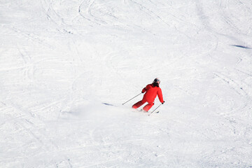 skier in the snow