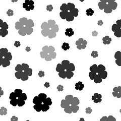 Fototapeta premium Seamless vector pattern with geraniums, creating a creative monochrome background with rotated elements. Vector illustration on white background