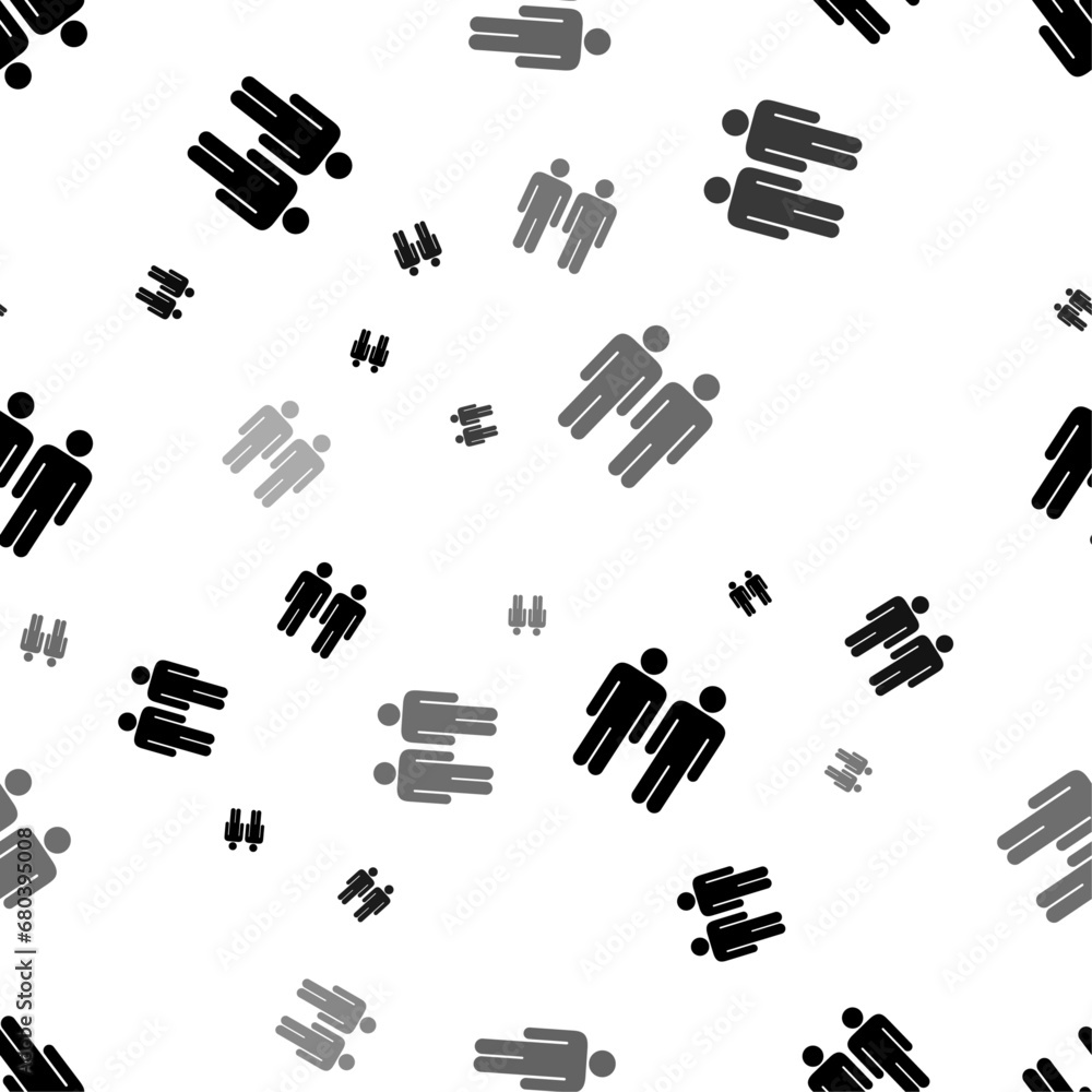Poster seamless vector pattern with man with man symbols, creating a creative monochrome background with ro
