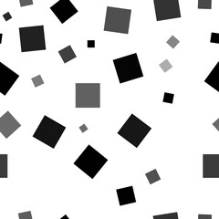 Seamless vector pattern with rectangles, creating a creative monochrome background with rotated elements. Illustration on transparent background