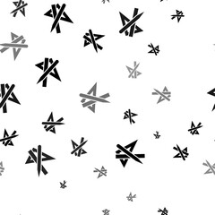 Seamless vector pattern with school supplies symbols, creating a creative monochrome background with rotated elements. Vector illustration on white background