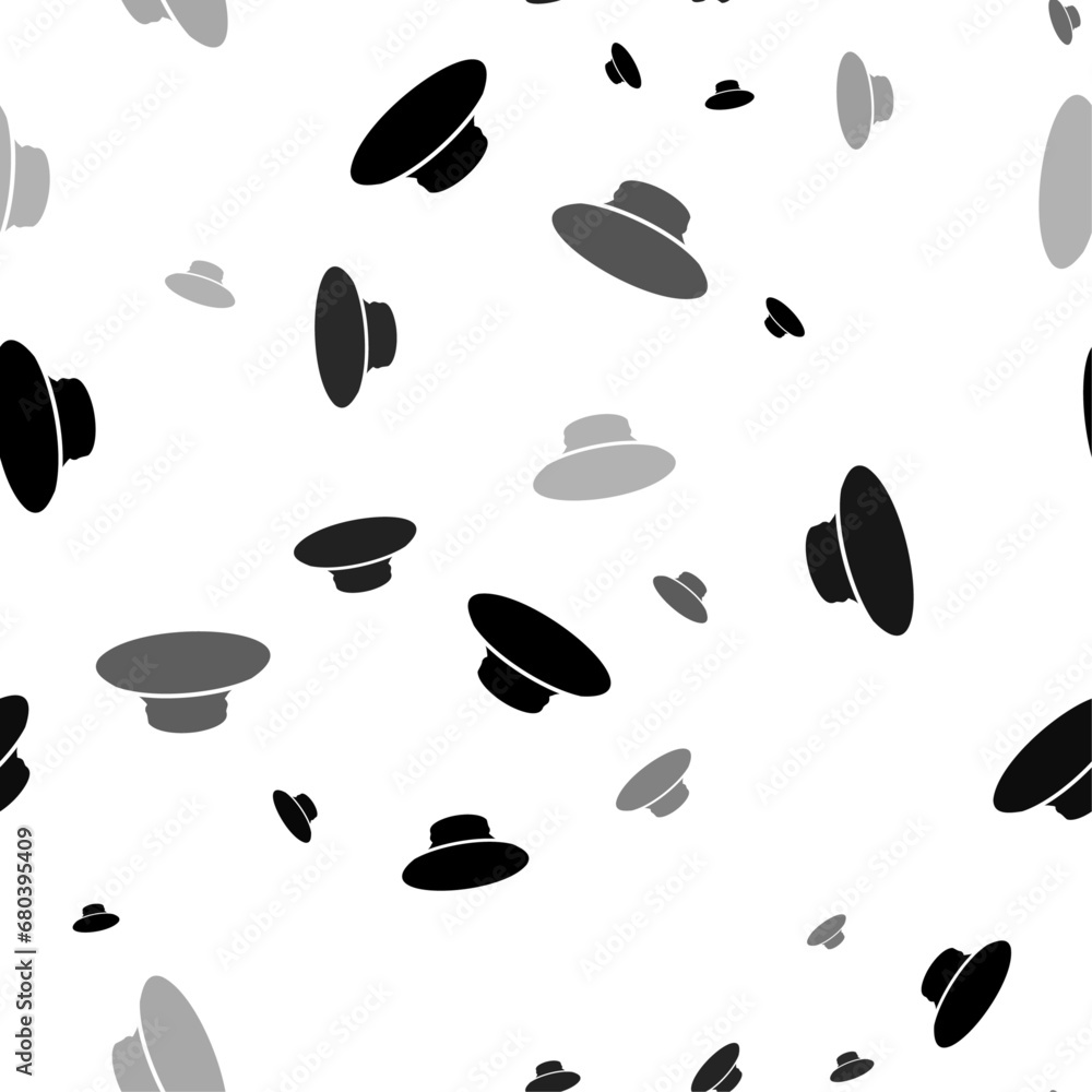 Poster seamless vector pattern with speaker symbols, creating a creative monochrome background with rotated
