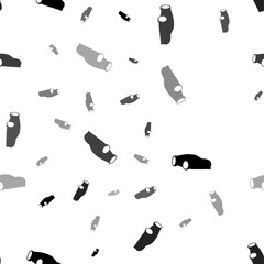 Seamless vector pattern with sport car symbols, creating a creative monochrome background with rotated elements. Vector illustration on white background