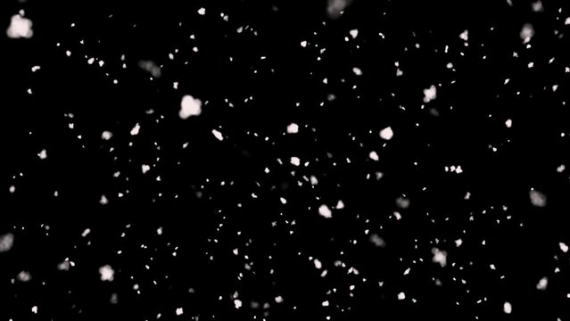 Topview Winter Snow, Falling snow animation loop Slow motion