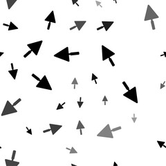 Seamless vector pattern with trowel symbols, creating a creative monochrome background with rotated elements. Vector illustration on white background