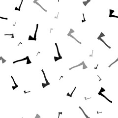 Seamless vector pattern with ax symbols, creating a creative monochrome background with rotated elements. Vector illustration on white background