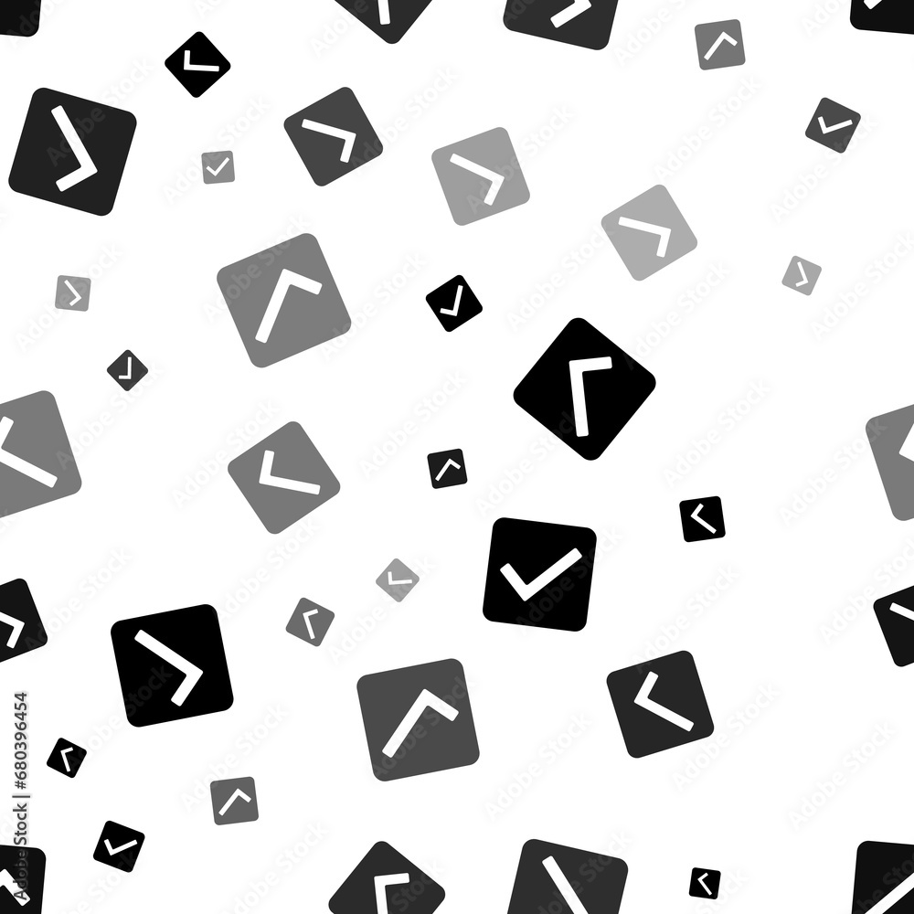 Poster seamless vector pattern with checkbox symbols, creating a creative monochrome background with rotate