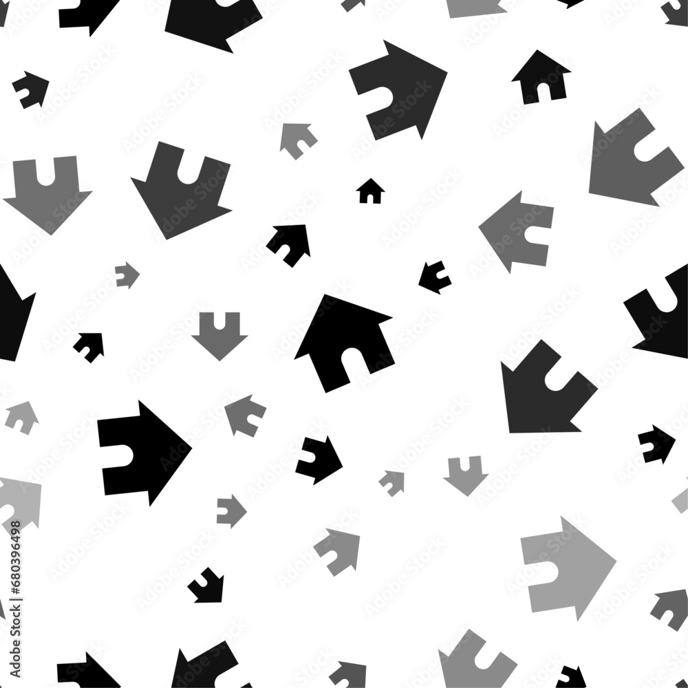 Poster seamless vector pattern with kennel symbols, creating a creative monochrome background with rotated 