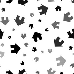 Seamless vector pattern with kennel symbols, creating a creative monochrome background with rotated elements. Illustration on transparent background