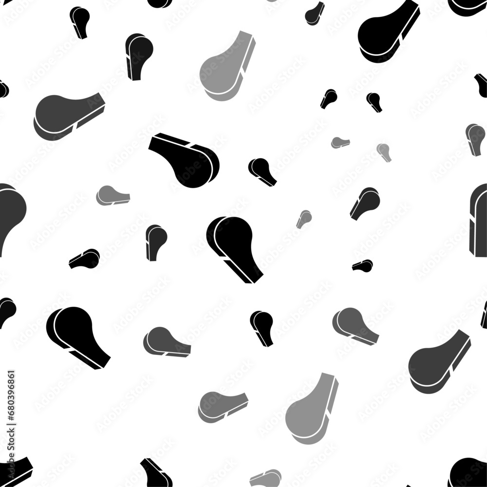 Poster seamless vector pattern with sports whistle symbols, creating a creative monochrome background with 