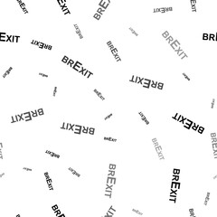 Seamless vector pattern with brexit symbols, creating a creative monochrome background with rotated elements. Illustration on transparent background