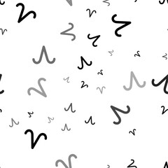 Seamless vector pattern with zodiac aries symbols, creating a creative monochrome background with rotated elements. Vector illustration on white background
