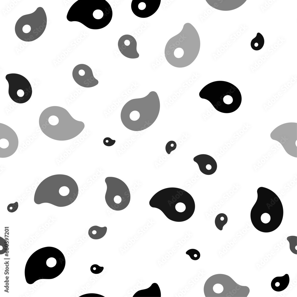 Poster Seamless vector pattern with steak symbols, creating a creative monochrome background with rotated elements. Vector illustration on white background