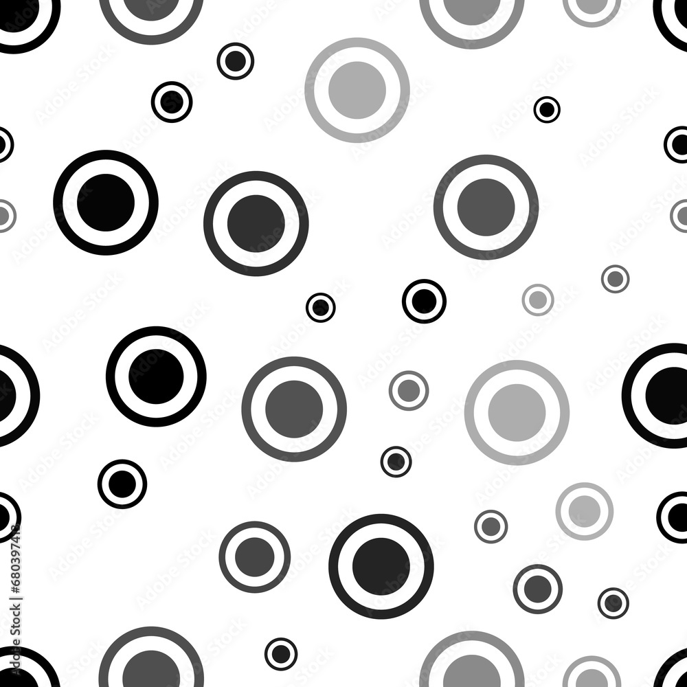 Poster seamless vector pattern with radio button symbols, creating a creative monochrome background with ro
