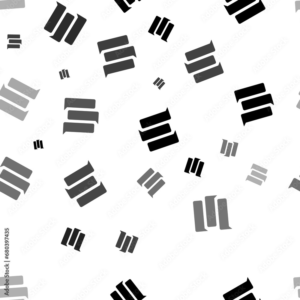 Poster seamless vector pattern with discussion symbols, creating a creative monochrome background with rota