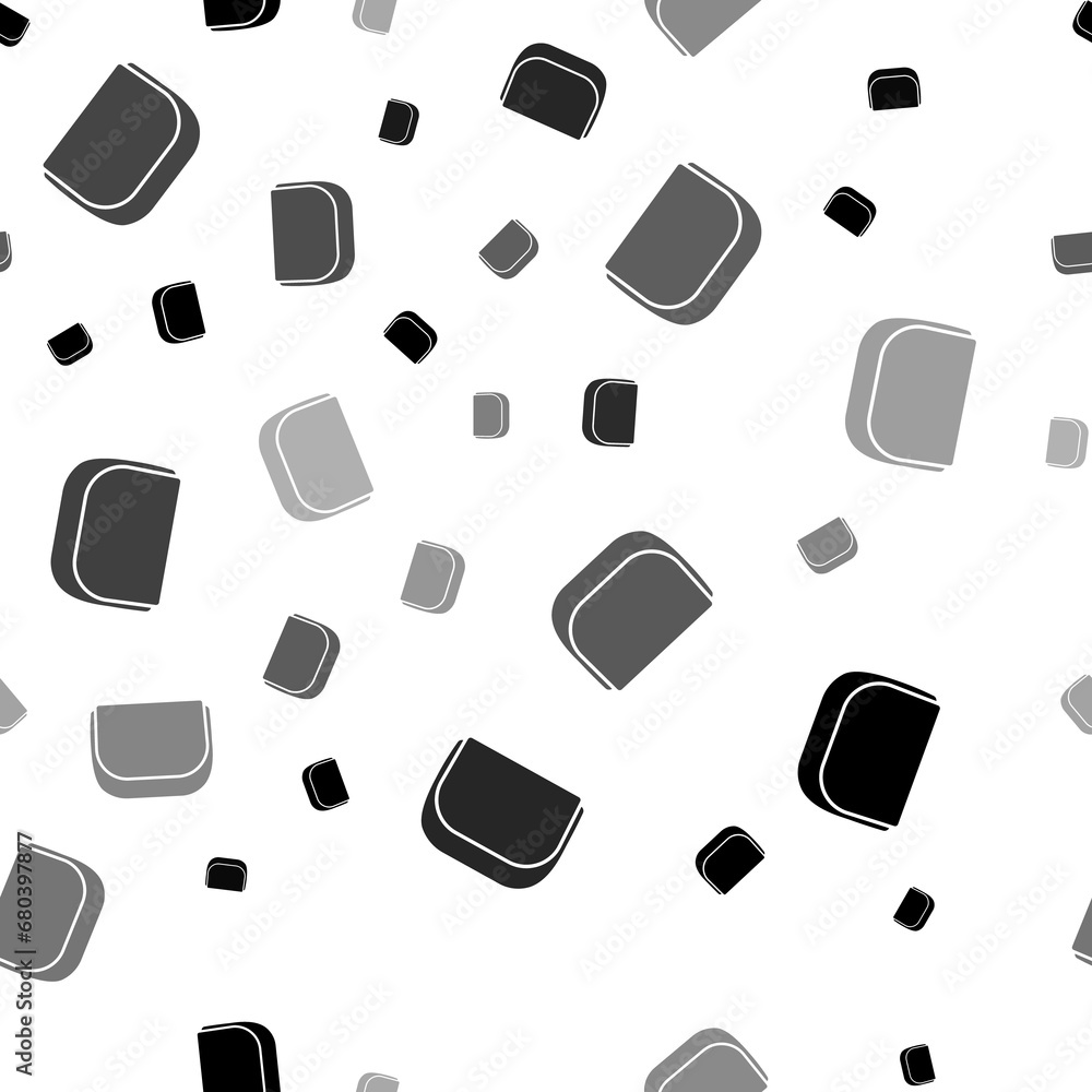 Poster seamless vector pattern with ladies handbag symbols, creating a creative monochrome background with 