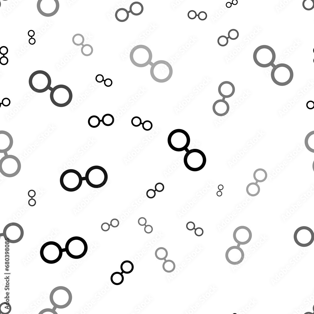 Poster seamless vector pattern with astrological opposition symbols, creating a creative monochrome backgro