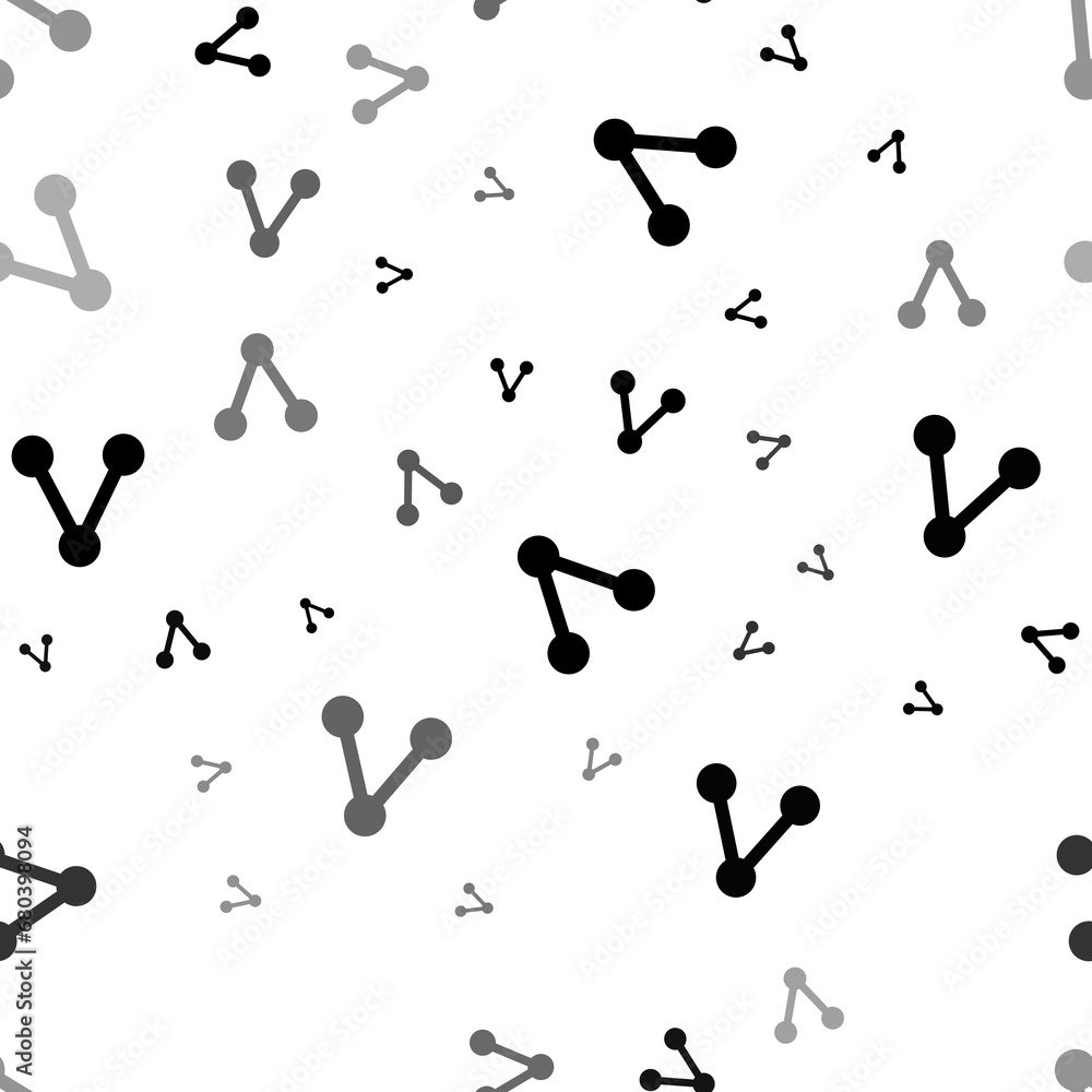 Poster seamless vector pattern with share symbols, creating a creative monochrome background with rotated e