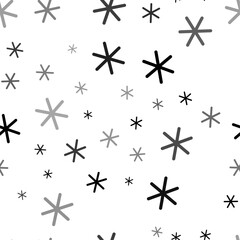 Seamless vector pattern with astrological sextile symbols, creating a creative monochrome background with rotated elements. Vector illustration on white background