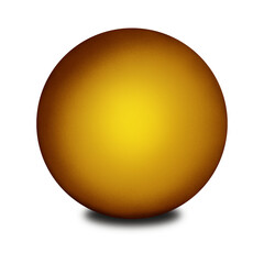 Golden Ball with Shadow Isolated on White