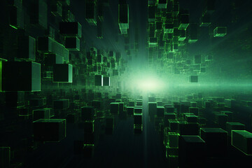 Obraz premium Abstract technology digital line electronic network data innovation concept background.