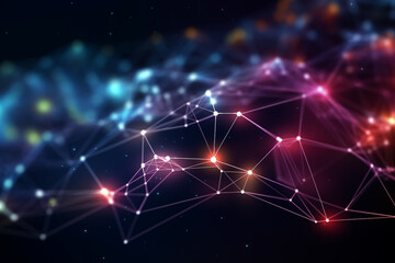 Obraz premium Abstract technology digital line electronic network data innovation concept background.
