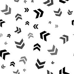 Seamless vector pattern with double arrow symbols, creating a creative monochrome background with rotated elements. Illustration on transparent background