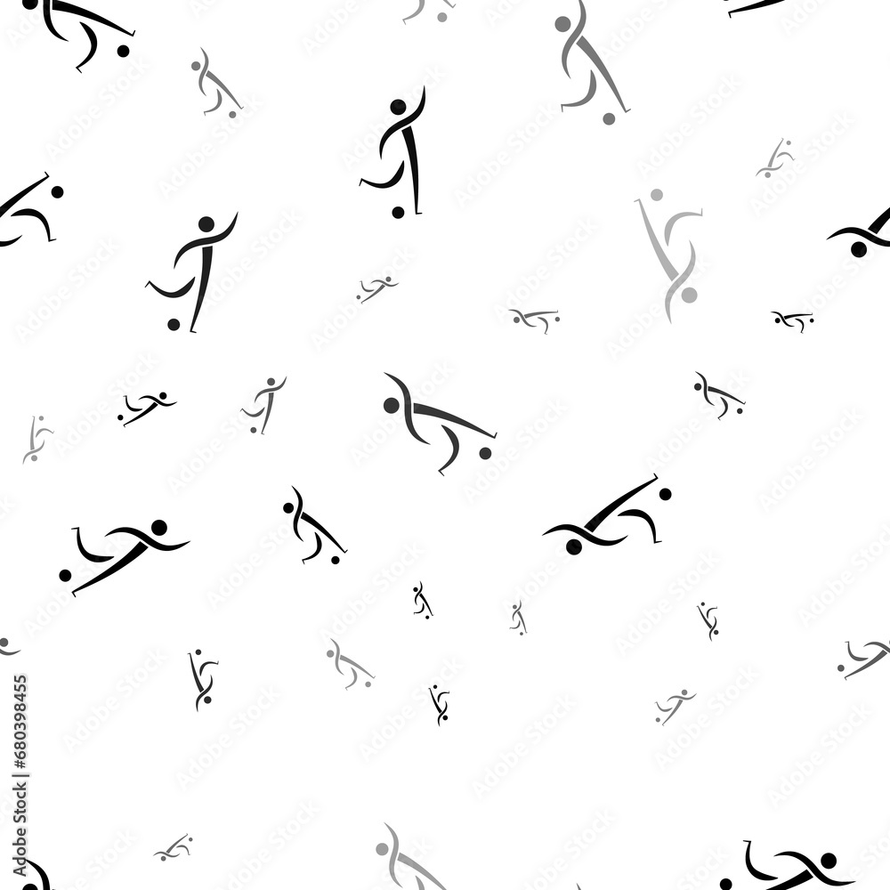 Poster seamless vector pattern with football soccer symbols, creating a creative monochrome background with