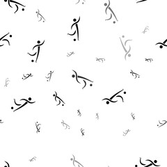 Seamless vector pattern with football soccer symbols, creating a creative monochrome background with rotated elements. Illustration on transparent background