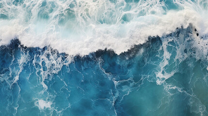 Fototapeta na wymiar Aerial View of a Wave in the Ocean. Generative Ai