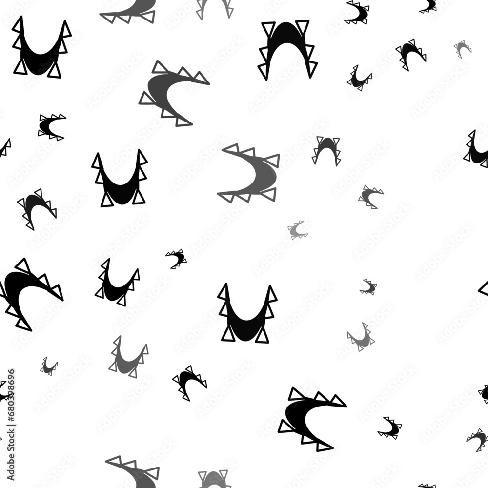 Poster seamless vector pattern with yoga hammock symbols, creating a creative monochrome background with ro