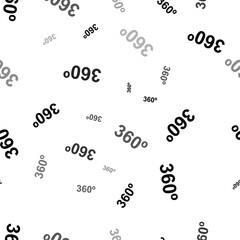 Seamless vector pattern with 360 degree symbols, creating a creative monochrome background with rotated elements. Vector illustration on white background