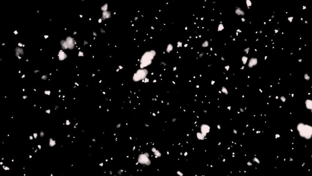 Topview Winter Snow, Falling snow animation loop Slow motion