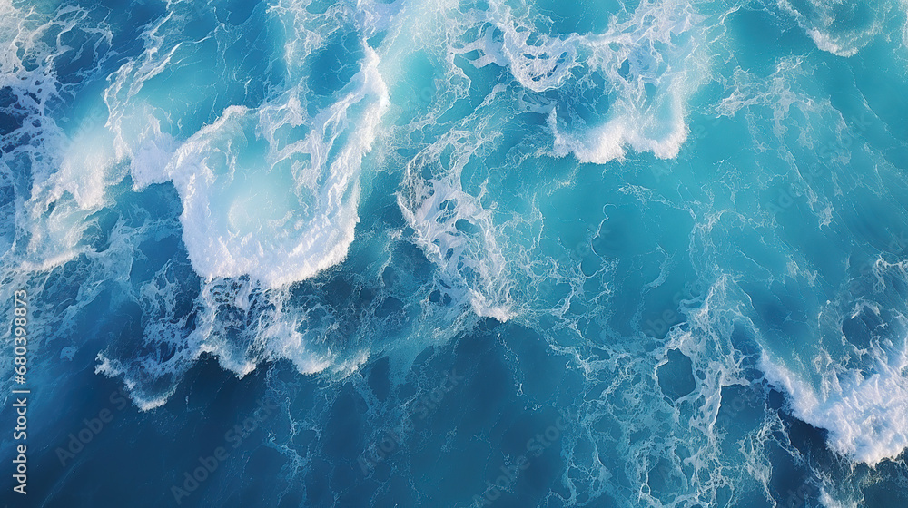 Wall mural aerial view of a wave in the ocean. generative ai - Wall murals