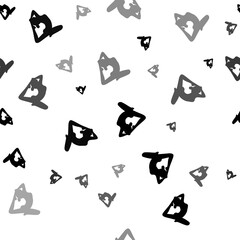Seamless vector pattern with yoga stretching pose symbols, creating a creative monochrome background with rotated elements. Illustration on transparent background