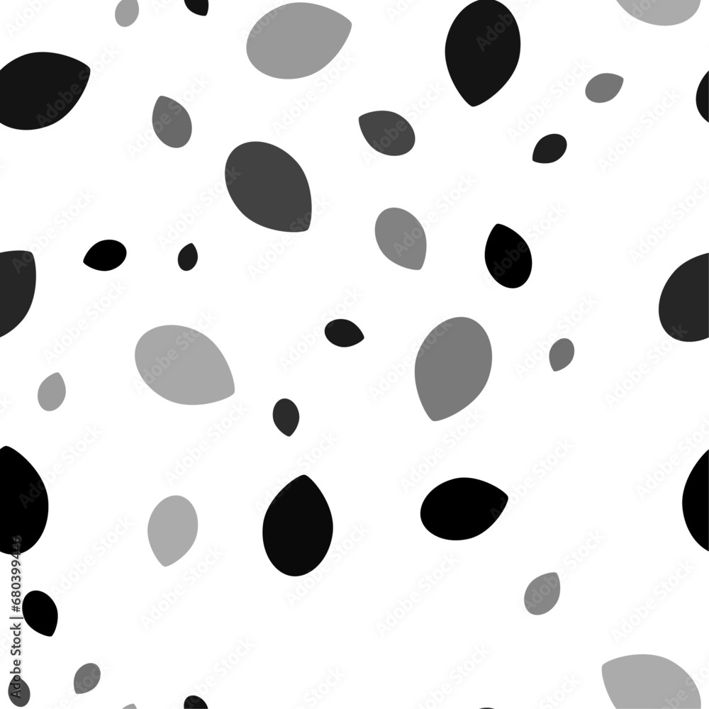 Poster Seamless vector pattern with oval symbols, creating a creative monochrome background with rotated elements. Vector illustration on white background