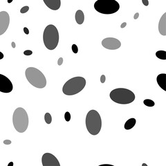 Seamless vector pattern with ellipse symbols, creating a creative monochrome background with rotated elements. Vector illustration on white background