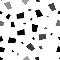 Seamless vector pattern with trapezium symbols, creating a creative monochrome background with rotated elements. Vector illustration on white background