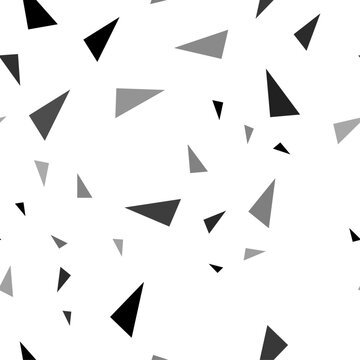 Seamless vector pattern with right triangle symbols, creating a creative monochrome background with rotated elements. Vector illustration on white background
